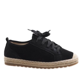Sort BB02P snøret espadriller