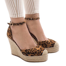 Leopard kile sandaler espadrilles GOM1 flerfarvet