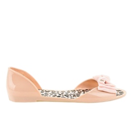 Beige ballerinaer af melissa-gummi med sløjfe DD506-2