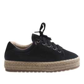 Sort LX-07 snøret espadriller