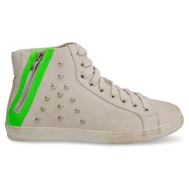 Høje sneakers med studs F16 Beige
