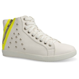 High-top sneakers med studs 6573 Hvid