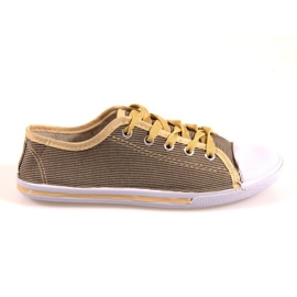 Søde sneakers med striber Y531 guld gylden