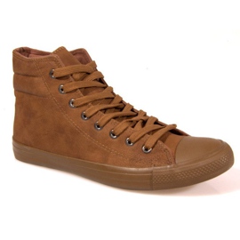 Læderhøje sneakers 202 Camel brun