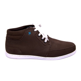 Mellembrune sneakers i højt læder