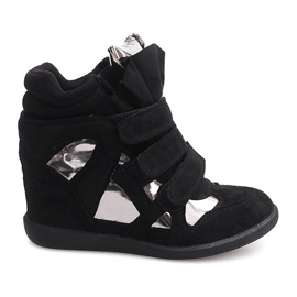 Wedge Sneakers Med Velcro 6041 Sort