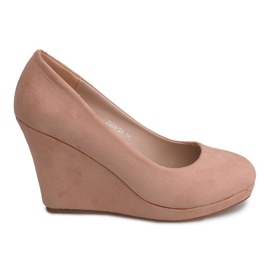 Suede Wedge Pumps 2054 Pink lyserød