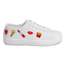 Sneakers 16106 White Stamps Patches hvid