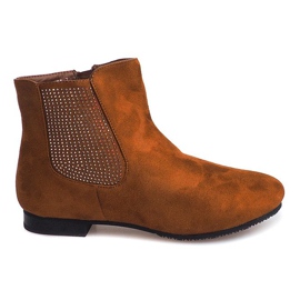 Suede Booties Chelsea støvler 7-133 Camel brun