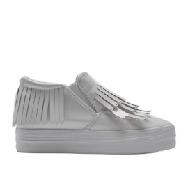 Lakerede sneakers On Wedge KB-SQ-077 Hvid
