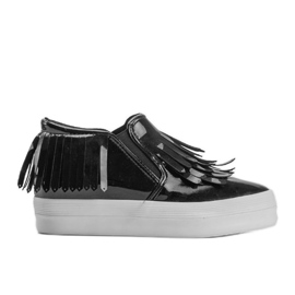 Lakerede sneakers på kile KB-SQ-077 sort