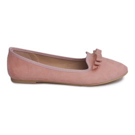 Suede Ballerinas With Bow 1188-20 Pink lyserød