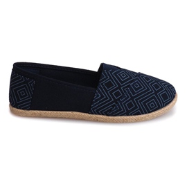 Linned Espadrilles B211-3 blå sneakers
