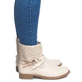Åbne støvler lakeret Galoshes ZH650 Beige