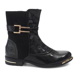 Openwork støvler lakeret Galoshes 6759-1 sort