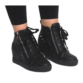 Openwork Wedge Sneakers HQ881 Sort