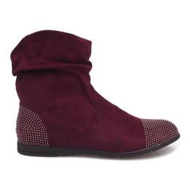 Suede Booties Jodhpur støvler B03 Rød