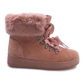 Støvler med pels 8898 pink lyserød