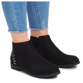 Ruskindstøvler med studs 30696 sort