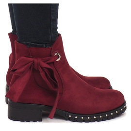 Ruskindstøvler DR1798-64 Burgundy rød