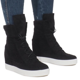 Sort ruskind indiske wedge sneakers