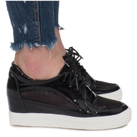 Adele sort lakeret openwork sneakers
