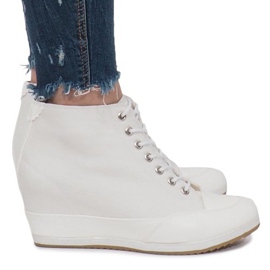 Hvide Wedge Sneakers Capucine -materiale