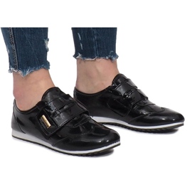 Sorte Brogues Med Velcro Denise