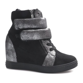 Sort ruskind sneakers med velcro fra Amelia