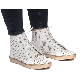 Hvide openwork Maud sneakers