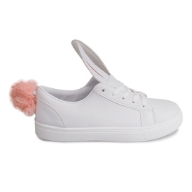 Hvide sneakers med kaninører