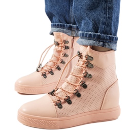 Lyserøde åben sneakers på Mathilde -kilen