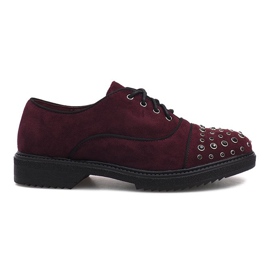 Maroon brogues med Raymonde studs rød