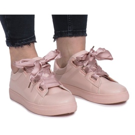 Lyserøde sneakers med Samantha sløjfer