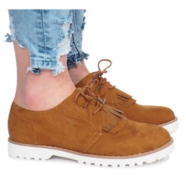 Kamel loafers med knusende hårde frynser brun