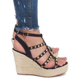 Sorte kile sandaler fra Mood espadrilles
