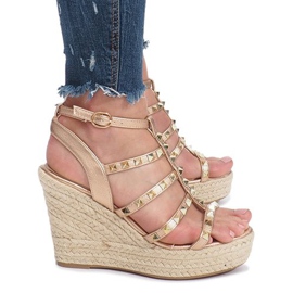 Champagne kile sandaler Mood espadrilles gylden