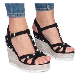 Sorte kile sandaler fra Chillin espadrilles