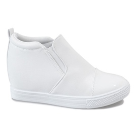 Hvide sneakers på kilen DD409-2