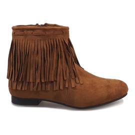 Kamelstøvler med frynser boho LM-656 brun