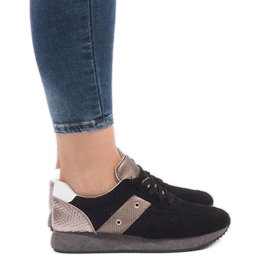 Sorte sportssko med mesh 5510-1