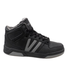 Sorte høje sneakers med pels M667-2