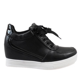 Sorte sneakers med guld MY560 lynlås