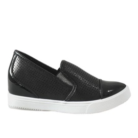 Sorte sneakers på kilen DD439-1