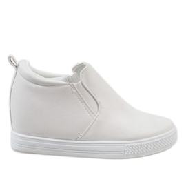 Hvide sneakers på kilen DD384-2