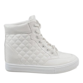 Hvide sneakers med quiltede kiler DD478-2