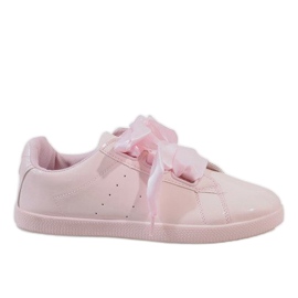 Lyserøde AM-8103 lakerede sneakers