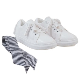 Hvide sneakers med frynser HS713-9
