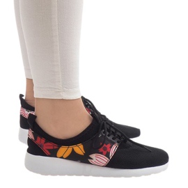 Sportssko med blomster 625 sort