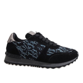 Sorte sneakers med G-100 blonder